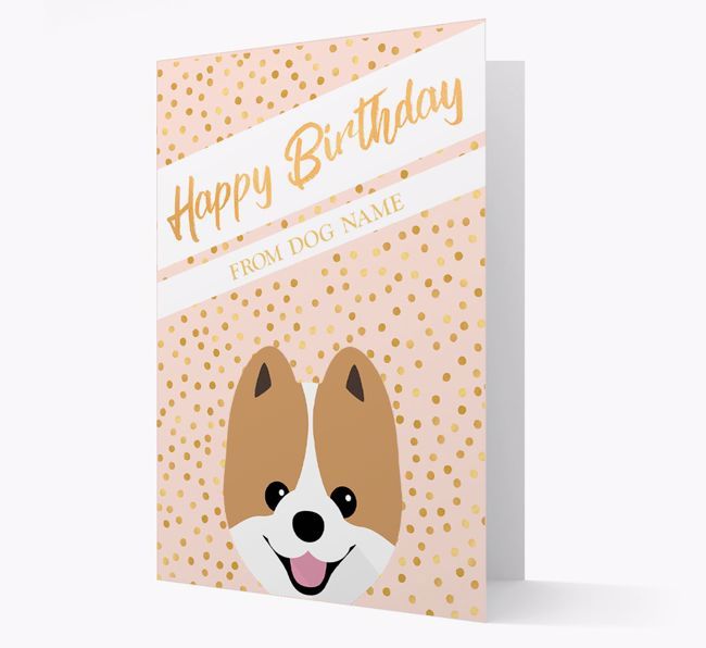 Personalized 'Happy Birthday' Gold Detail {breedFullName} Card